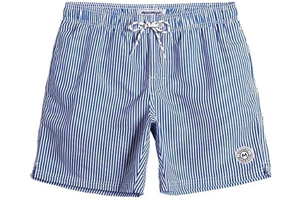 MaaMgic Short de Bain pour Homme Maillot de Bain Rayée avec Poche Séchage Rapide Short de Plage pour Vacance Piscine