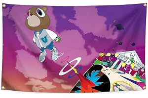 YOYNIIRE Kanye West Flag 1x1,5 m Kanye Tapet Skämtsam College Sovrum Rum Kollegievägghängning Fest Poster Present Kanye West Tapet 4 Mässingsöglor YE Banner