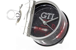 BRISA VW Collection Volkswagen Orologio da tavolo, orologio magnetico, MyClock anche personalizzabile, regalo fotografico GTI design (GTI The Legend/Nero)