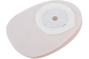 TMISHION 10pcs Disposable Colostomy Bag, Measure Cut-to-Fit Soft Skin-Friendly Colostomy Pouch Bag Ostomy Supplies Clamp for Colostomy Ileostomy Stoma Care(Closing Type)