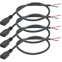 10 Stück Micro USB Pigtail Kabel – 22 AWG, 3A, 30 Cm, Mit Offenen Enden Zum Löten