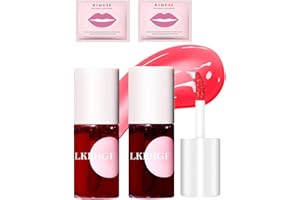 SUNJING Mini Rouge à LèVres Gloss Brillant Glosse Levre 2 Couleurs Blush Jelly Fille Naturel Femme Pour Les Teinture Formule Hydratante Joues Et Yeux Longue Tenue Lip Kit Liquide Teinte Tint Korean Stain