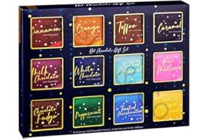 BELLA & CO. Hot Chocolate Gift Set Limited Edition | 12 Options Hot Chocolate Collection Includes 10 Boxes, 1 Gingerbread & 1 Mini Marshmallows for Hot Chocolate | Hot Chocolate Gift Sets | 180g