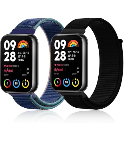 ZoRoll Nylon Armband Mit Klett – Passt Perfekt Zur Xiaomi Smart Band 9 Active Und Redmi Band 3 – Schwarz