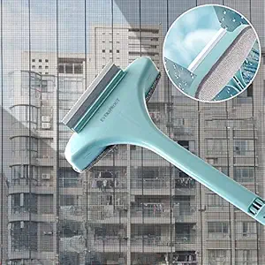 EVERSPROUT Multipurpose 2 in 1 Mesh Cleaning Brush Screen & Wiper with Extended Handle Window Cleaning Brush Window Net Cleaner Double-Sided Glass Cleaner Window Mesh Cleaner