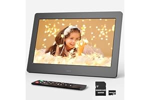 Cadre Photo Numérique 7 Pouces avec 32Go SD, LCD Écran 1024 * 600p avec Télécommande, Zeccinow Cadre Photo Numérique Mural pour Lire des Vidéos, Musique, Calendrier, Réveil, Rotation Automatique