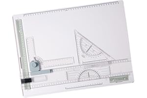 harayaa Tablero de dibujo A3, portátil, multifunción, ligero, ángulo ajustable, sistema de medición, tablero de dibujo, mesa, juego de herramientas de dibujo