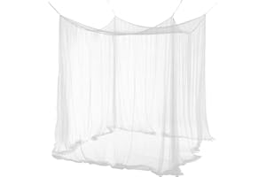 NORDLIGHT Moskitiera na łóżko podwójne i pojedyncze XXL – 2 m x 2 m x 2 m (biała, prostokątna) gęsta siatka na komary do podróży i domu, niezawodna ochrona przed owadami