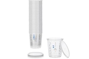 BenBow Tasse à mesurer professionnelle 25x 680ml avec 3x couvercle - graduations multiples - Gobelets gradués Gobelets de mélange pour peinture Gobelets de mesure pour peinture Gobelets de mélange