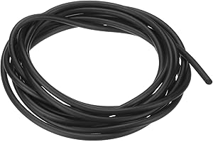 M METERXITY Tubazione in Gomma Lattice Naturale, 0.067" [1.7mm] ID x 0.177" [4.5mm] OD Lunghezza 10ft Tubo Gomma Lattice per Casa/Laboratorio/Sport, Tubi a Fascia Altamente Elastici [Nero]