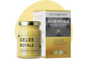 NATURA FORCE - 100g de Gelée Royale Bio - Gelée Royale 100% Pure - Complément Alimentaire Naturel & Bio - Énergie, Immunité et Vitalité - Riche en Vitamine B - Le pot - Lot de 1
