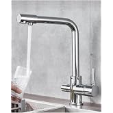 Purified Chrome Luxury Kitchen Sink Faucet with 5 Years Warranty 3 Way Double Water Inlet Water Saving Product.
