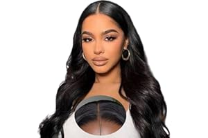 Glueless Wig Human Hair Pre-Cut Lace Glueless Body Wave Wig 180% Density Wear and Go Hotlulana 4x4 HD Lace Pre Plucked Natural Hairline Wig Upgraded For Beginners 24inch.