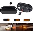 2x Sequential LED Side Marker Turn Signal Light Compatible for VW Golf 4 3 MK4 MK3 Polo Passat 3BG Sharan Bora Lupo Vento for Skoda Octavia for Ford C-Max Fiesta Focus Fusion for Seat (Smoked lens)