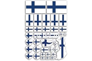 DV DESIGN Foglio adesivo A4 bandiere Finlandia adesivi in vinile - Paese finlandese Europa bandiera nazionale mondiale vacanze viaggi vacanze auto estetica #80049