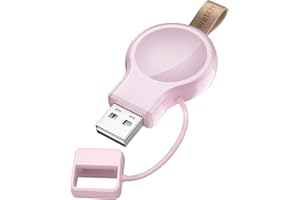 LVFAN Wireless Charger do Apple Watch Series 7, przenośna ładowarka USB do Iwatch, bezprzewodowa ładowarka z szybkością magnetyczną dla Apple Zegarek 8 7 6 5 4 3 2 1 SE Ultra (różowy)