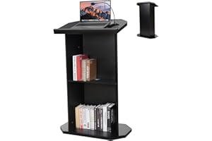 Afitdon Púlpito de Madera, Gran podio de Madera Maciza Compartimento de Doble Capa, Atril para Iglesia, conferencias, escuelas, seminarios (120 x 45 x 76 cm)