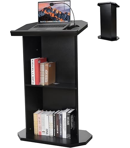 Pulpito Acrilico LOYEMAADE Con Scaffale - Leggio Moderno Per Chiesa, Scuola, Ufficio - Foto 4