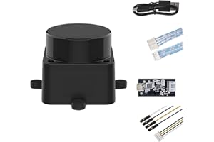 WAYPONDEV D300 Kit de Sensor de distancia láser 2D de 360 ​​grados Con velocidad de escaneo de 10 Hz y módulo de escáner láser de distancia de 12 m Para educación Inteligente/robótica/capacitación de creadores