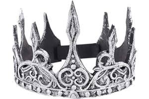 HOLIBANNA de plata retro de príncipe suave tocado medieval pu para fiesta de disfraces de cosplay halloween (Plata)