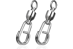 9KM DWLIFE Ball Bearing Fishing Swivels with Split Rings 25Pcs High Strength Snap Swivels Quick Connector Fishing Tackle for Saltwater