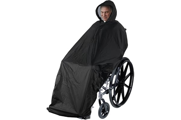 ANYOO vattentätt poncho skydd för rullstolar lätt regnponcho cape skydd med gummiband ger torrskydd för rullstolar