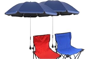GRANDMEI Chair Parasol with Clamp,46 inches UPF 50+ Clip on Umbrella for Patio,Beach Chairs,Strollers,Wheelchairs,Golf Carts