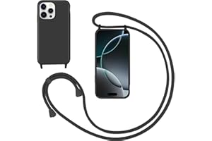 GoodcAcy Silikon Handykette Handyhülle für iPhone 16 Pro,Smartphone Necklace Hülle mit Band Schutzhülle mit Kette zum umhängen Halskette Flüssig Silikon Case für iPhone 16 Pro,Schwarz