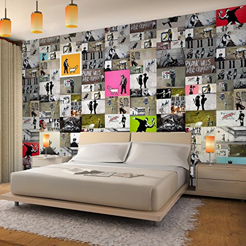 Fototapete Banksy Mosaik 396 x 280 cm – Vliestapete – Wandtapete – Vlies Phototapete – Wand – Wandbilder XXL – !!! 100% MADE IN GERMANY !!! Runa Tapete 9084012a - 3