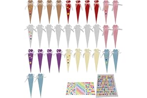 IKOPFLN 32 Pezzi Scuola Cono Ragazze Zucchero Cono Piccola Scuola Coni Ragazzi Fratelli Scuola Cono Mini Coni di Zucchero Craft Kit per il Riempimento Della Busta Della Scuola