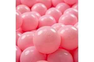 KiddyMoon 100 ∅ 7Cm Balles Colorées Plastique pour Piscine Enfant Bébé Fabriqué en EU, Rose Poudré