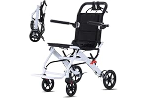 Broobey Ultraleicht Rollstuhl für Erwachsene Faltbar Reiserollstuhl, Transportrollstühle für Senioren, 120 Kg Belastbar