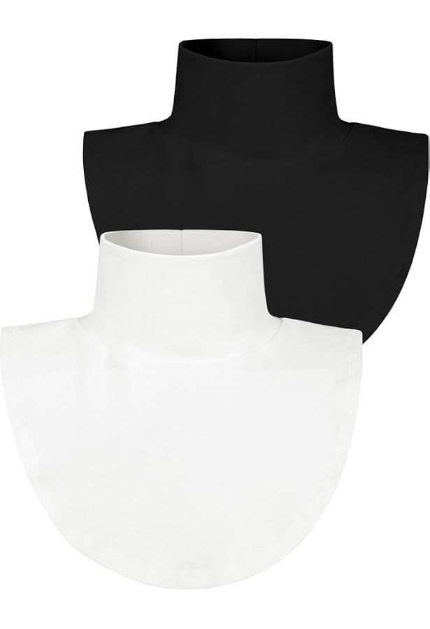 Faux Col Amovible Pour Femme - 2 Pièces, élastique Réglable, Idéal Sous Pulls Et Robes, Style Vintage Et élégant