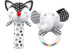 Venditer 2 grzechotka dla niemowląt w wieku 0-6 miesięcy, zabawka dla dzieci w wieku 0-6 miesięcy, zabawka dla niemowląt w wieku 0-12 miesięcy