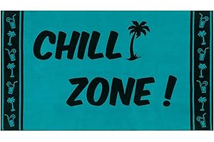 Delindo Lifestyle® Toalla de Playa Tropical Chill Zone Turquesa, 100% algodón, Hecho de algodón Egipcio, 100x180 cm Grandes