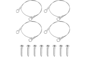 QUARKZMAN 4pcs Lanière Câble Œillets Extrémité, 10 cm x 1,5 mm 304 Inox Acier Fil Corde Lanyard avec Autotaraudeurs Vis pour Connecter Meubles, Lampe à suspendre
