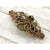 Steampunk Haarspange mit Krake, antik Haarschmuck