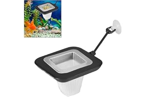 COMTERVI Feeding Ring Aquarium, Aquarium Feeder Live Gefrorene Artemia Fisch Essen Feeder Futtersieb mit Sauger Fisch Fütterung Station für Roter Wurm