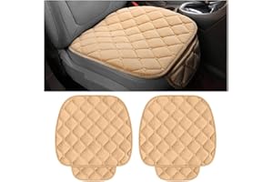 CGEAMDY Housse de siège de voiture universelle, coussin de siège auto en peluche, coussin antidérapant pour chaise, doux, respirant, coussin de siège pour la plupart des voitures et des SUV (Beige)