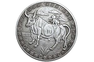 NLR FUN NLR 12 Constellation Commemorative Coins Aries/Taurus/Gemini/Cancer/Leo/Virgo/Libra/Scorpio/Sagittarius/Capricorn/Aquarius/Pisces Souvenir Arts Collection- 1 PC (Taurus)