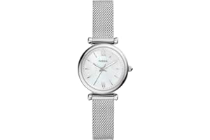 Fossil Montre pour femme Carlie Mini, boîtier de 28 mm, mouvement à quartz, bracelet en acier inoxydable