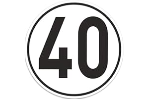 ISECUR 40 km/h adhesivo I tamaño Ø 20 cm I adhesivo de velocidad I kfz539