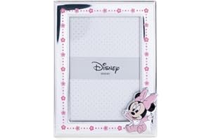 VALENTI & CO. – Disney Baby – Minnie – Marco de fotos de plata para niños, regalo bautizo, nacimiento o cumpleaños (9 x 13 cm)