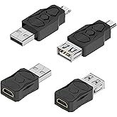 GELRHONR 4PCS USB zu Micro USB Adapter, USB 2,0 Stecker zu Micro USB Buchse Konverter Unterstützung 5V / 2A Aufladen 480Mbps