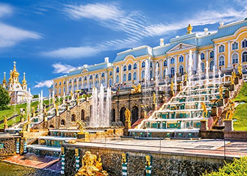 Preisvergleich Produktbild Puzzle 1000 Teile - Schloß Peterhof in Rußland - Sankt Petersburg - Palast Kaskade Weltkulturerbe - Landschaft Schlößer Burg Schloßkirche Schlosspark