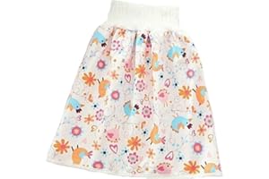 LGRAKA Children's Diaper Skirt Shorts 2 in 1, Comfy Waterproof and Absorbent Bloomers Leak-Proof High Waist Belly-Protecting Cartoon Pants for Baby Toddler