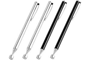 YILIYA 4 Pezzi Asta Telescopica Portatile e Magnetica Lunghezze Fino a 65 cm Strumento di Raccolta Magnetico Estensibile in Acciaio inox (Nero+Argento)
