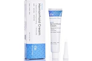 Recuren Plus Natural Herbal Hemorrhoid Cream with 4 Nozzles, Piles Treatment, Hemorrhoids Treatment, Shrinks Piles, Fast Relieves Itching, Bleeding, Swelling, Soothes Burning Discomfort 30g (1 Pack)