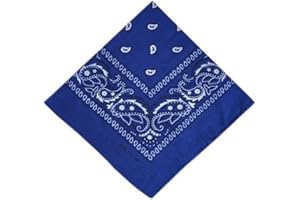 REAL MADRID PURECITY® Bandana/Foulard Paisley Motif Cachemire 100% Coton - Bleu Roi