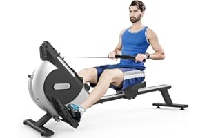 Neezee Vogatore, Vogatore Professionale per Casa con Resistenza Magnetica a 16 Stadi, Display LCD con Vogatore Super Silenzioso, Guida di Scorrimento in Alluminio e Supporto per Tablet